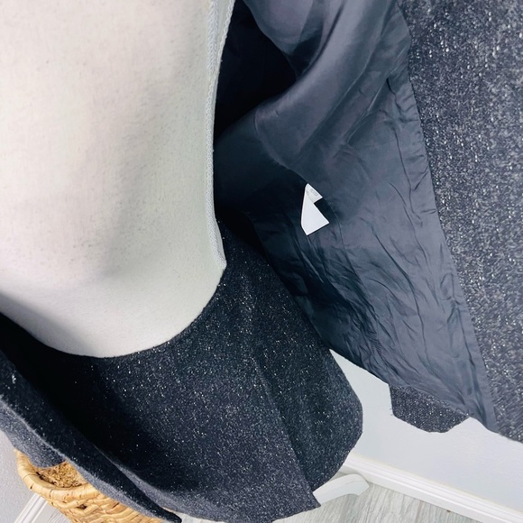 Vintage Ann Tjian For Kenar Petite Tweed Charcoal Mini Skirt Blazer Suit SET - Picture 7 of 13